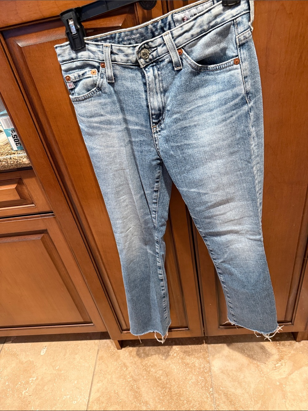 Ag Adriano Goldschmied Light Blue Cropped Straight Jeans